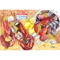 Carolines Treasures Lobster Lobster Bake With Old Bay Seasonings Fabric Placemat 8719PLMT